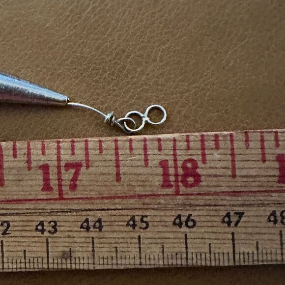 Turquoise Nugget Necklace With Sterling Silver Cone Clasp Native American - Picture 6 of 13